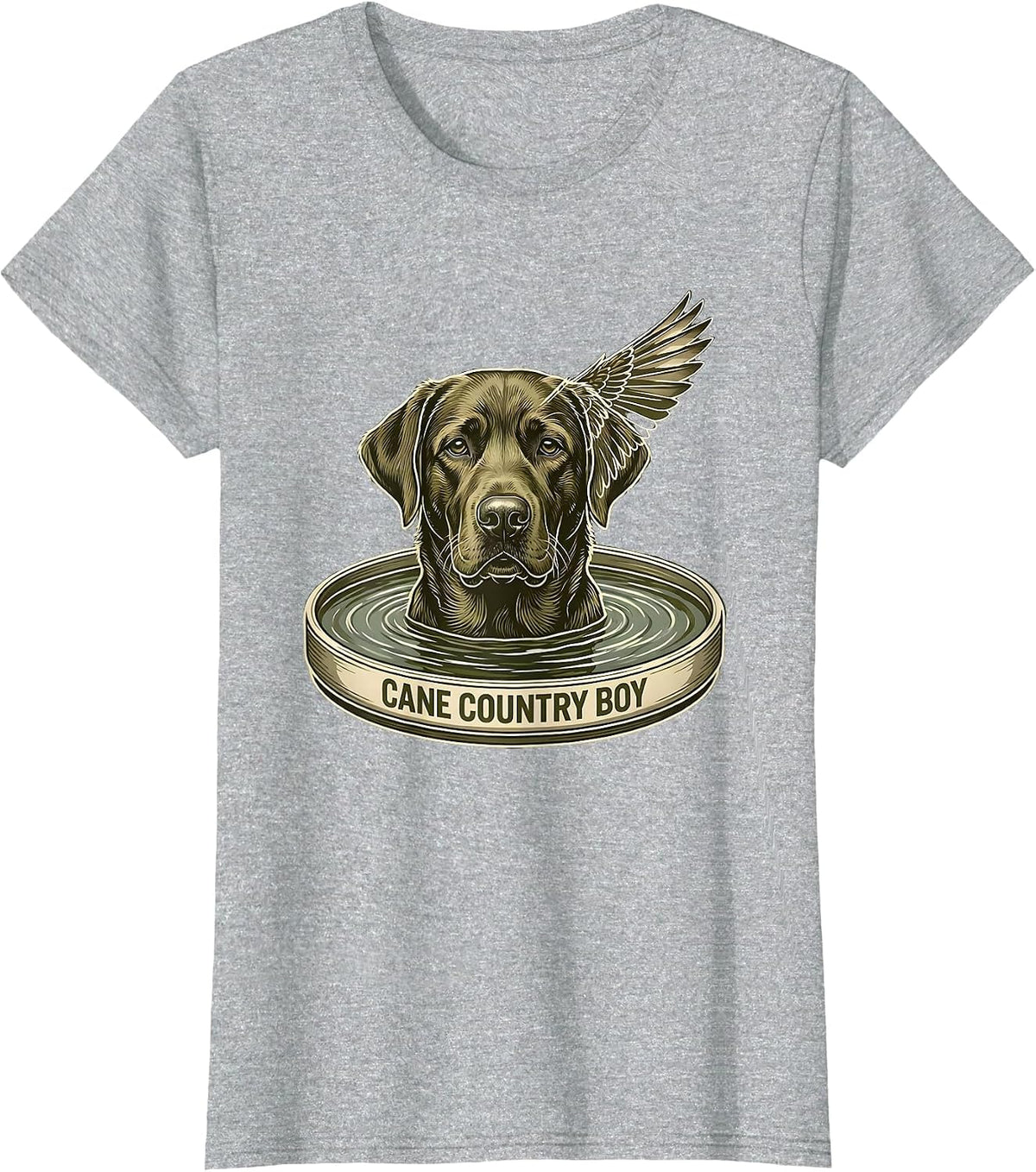Cane Country Boy Vintage Labrador Hunting Dog Waterfowl T-Shirt - Heather Grey