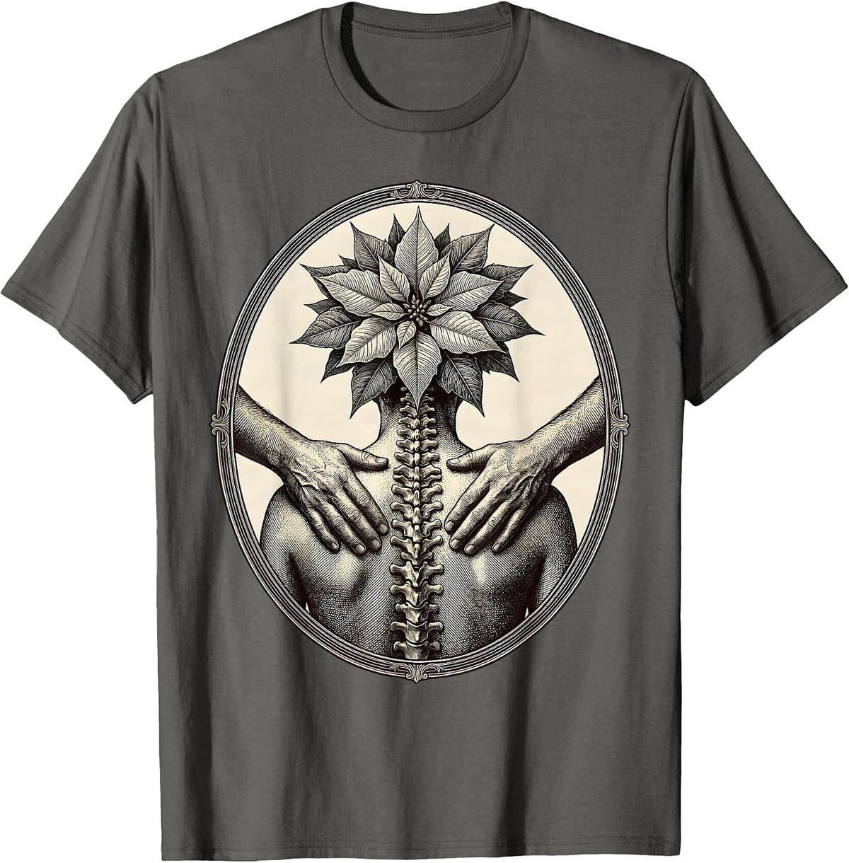 Men's Spine Adjustment Christmas Chiropractor Gift Occupational T-Shirt - Asphalt Grey