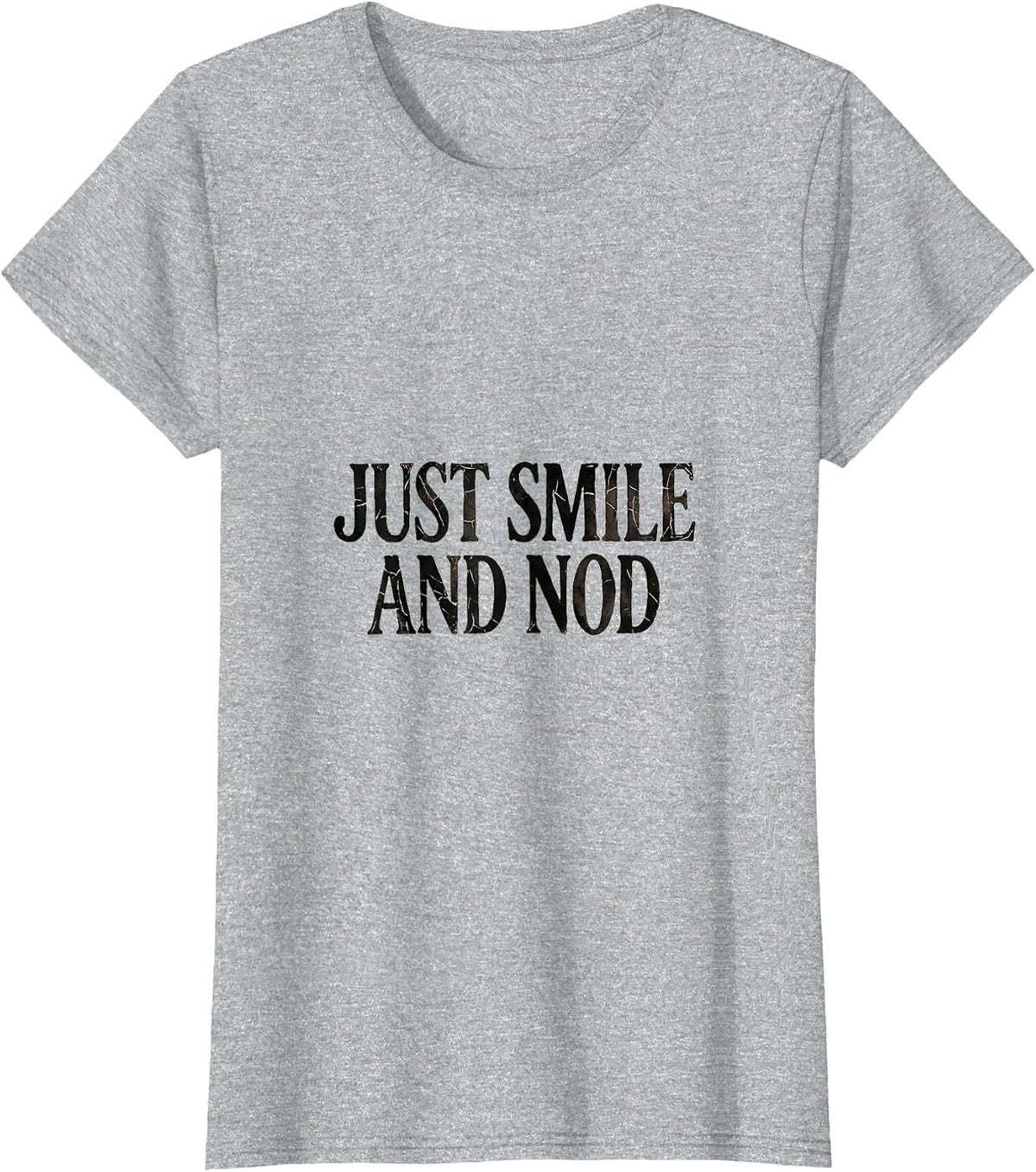 Just Smile and Nod Emotional Support Husband T-Shirt - Heather Grey