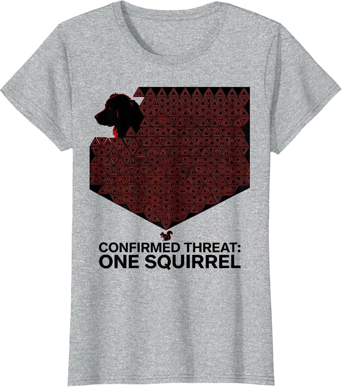 Women's Confirmed Threat One Squirrel Geometric Great Pyrenees Dog T-Shirt - Heather Grey
