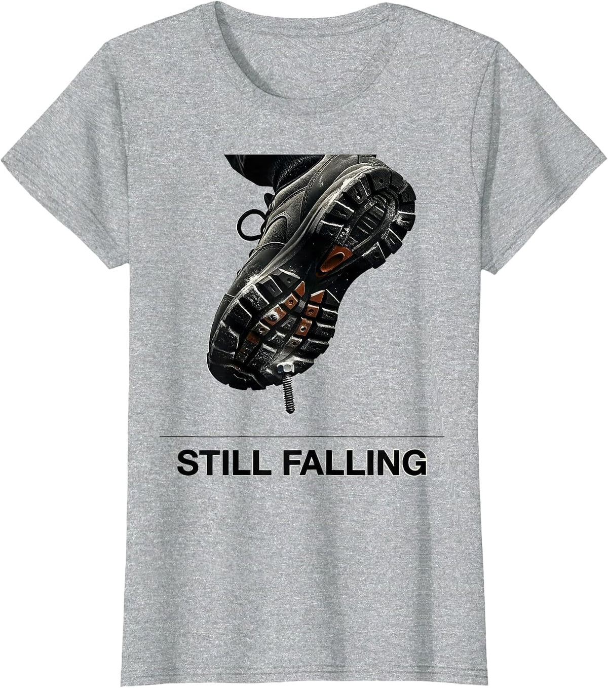 Still Falling Funny Rock Climbing Bouldering Humor T-Shirt - Heather Grey