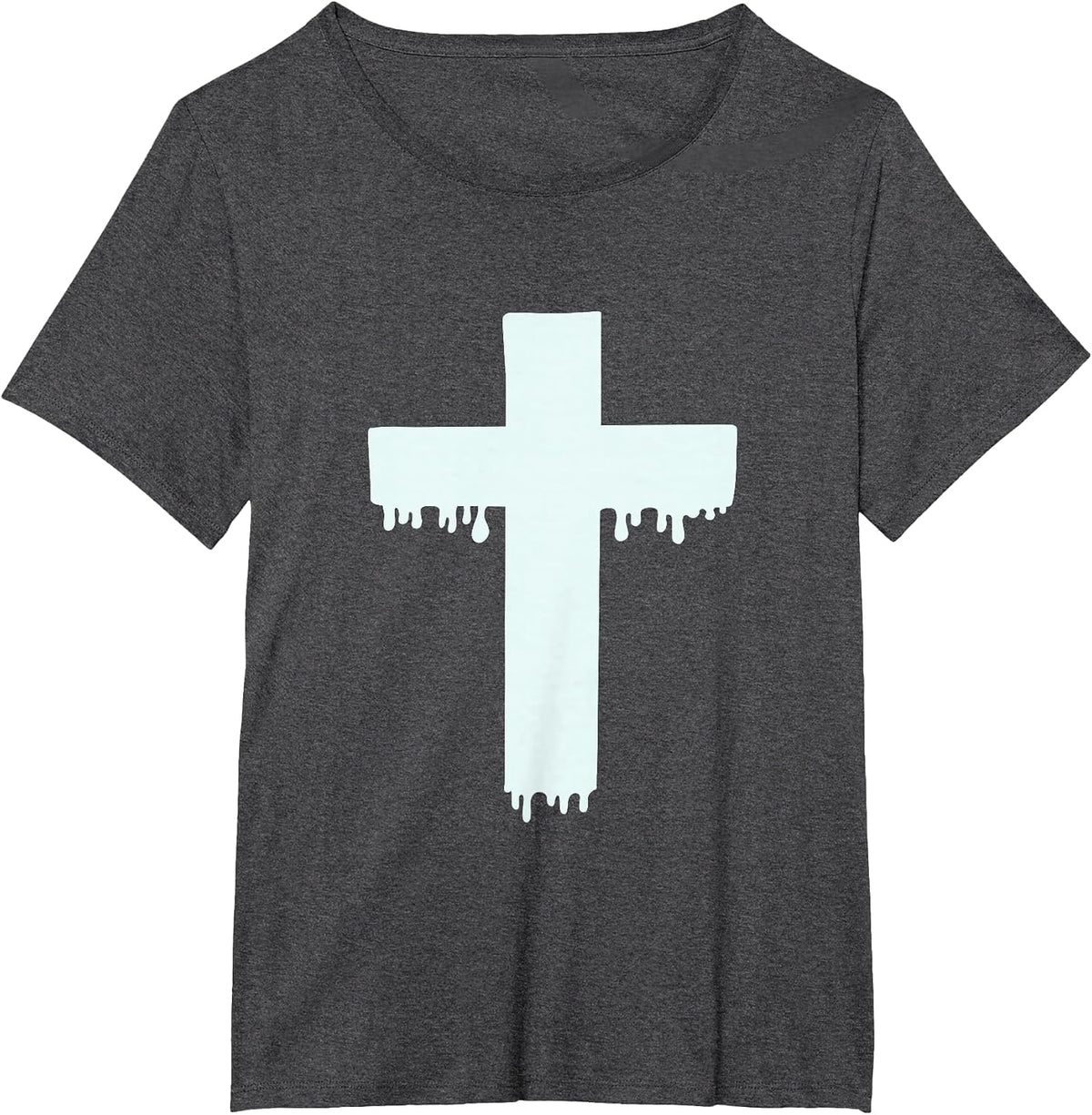 Kawaii Pastel Drippy Cross, Gurokaw Japanese Goth Aesthetic T-Shirt - Dark Heather Grey