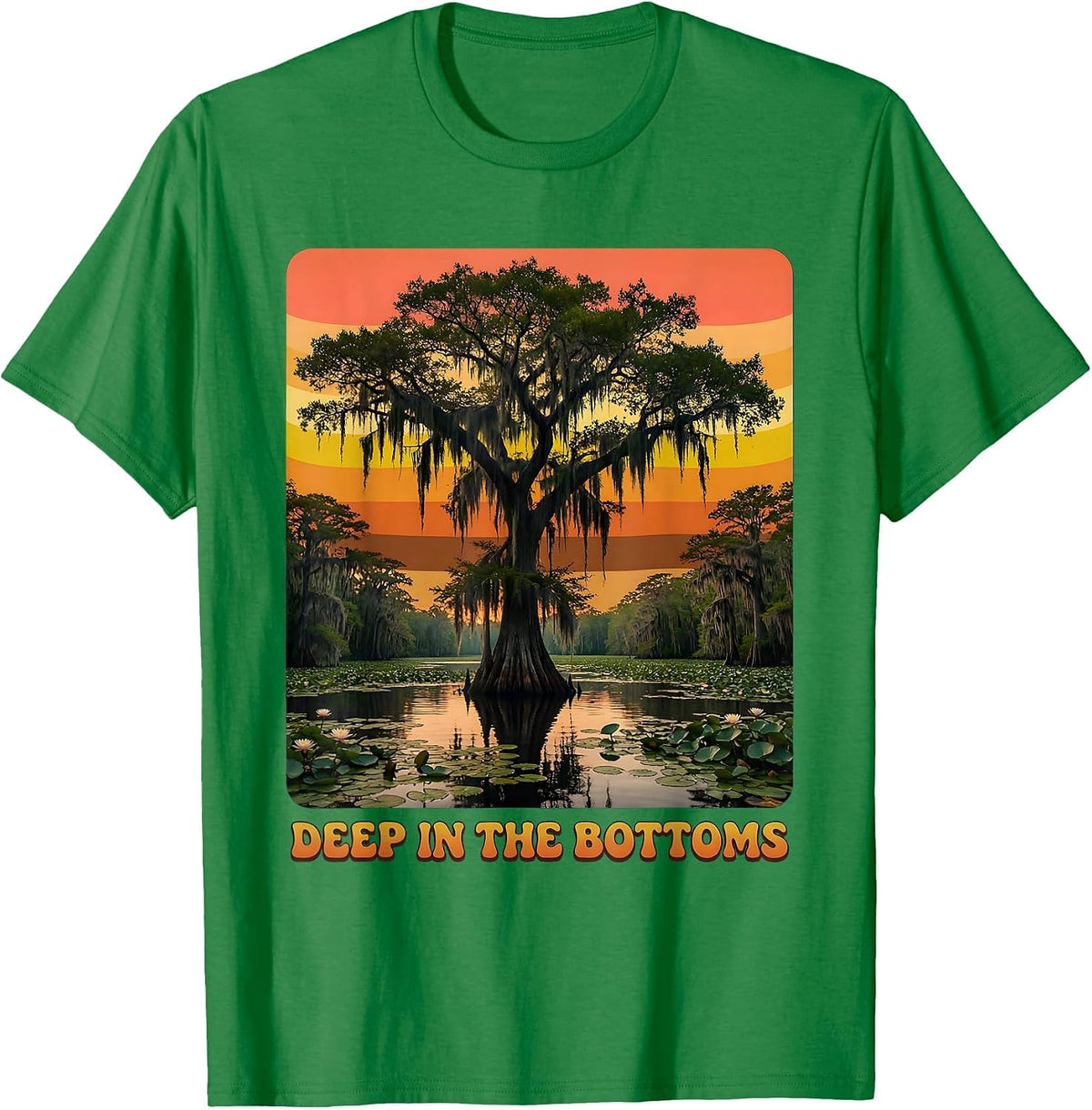 Men's Deep in the Bottoms Bottomland Camo Design T-Shirt - Kelly Green