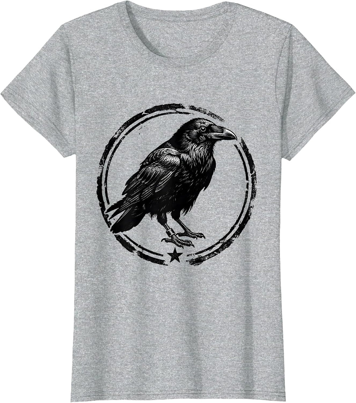 Women's Raven Crow Dark Humor Gothic Bird Lover T-Shirt - Heather Grey
