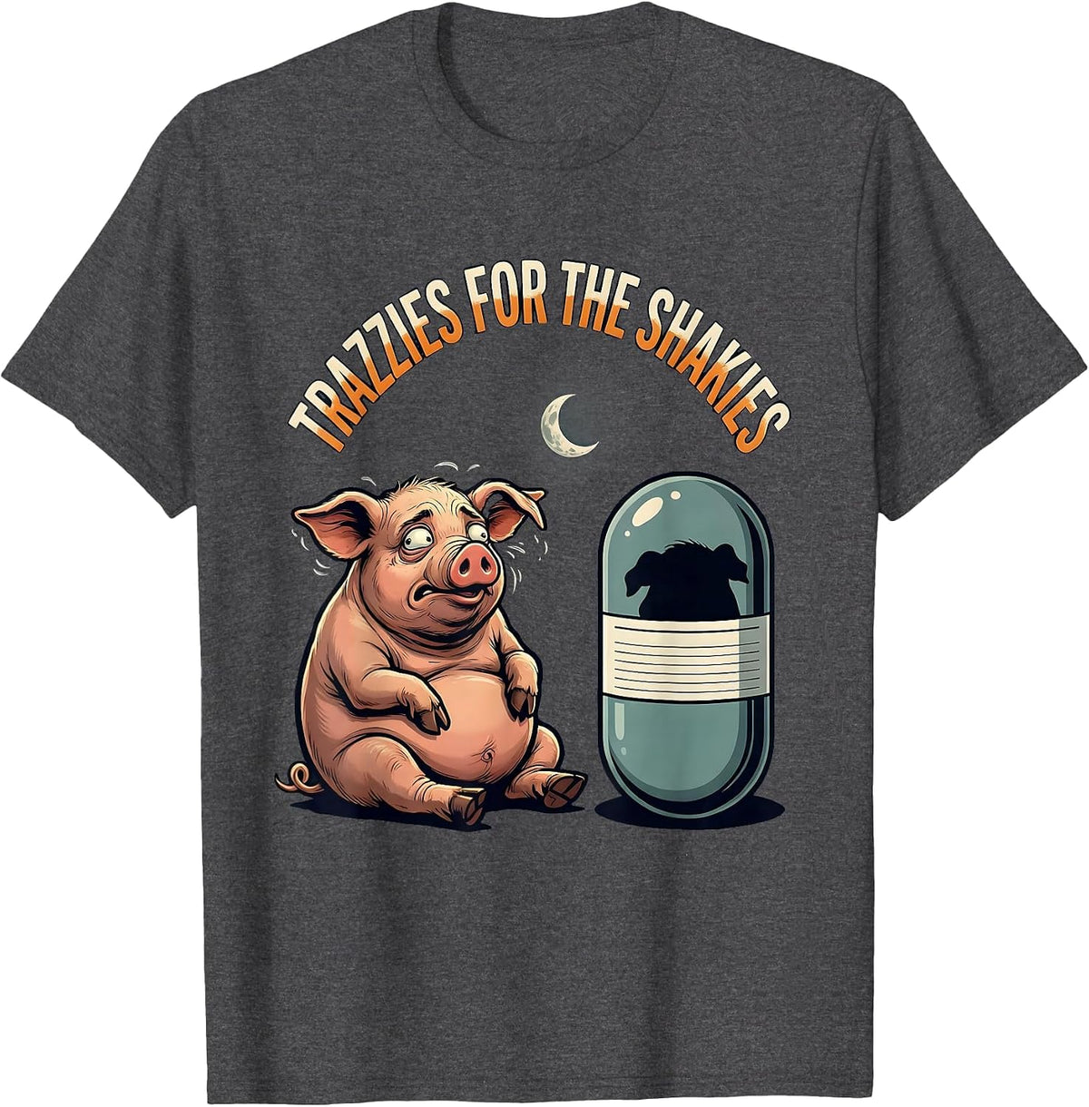 Trazzies For The Shakies Funny Vet Tech Halloween Workplace T-Shirt - Dark Heather Grey