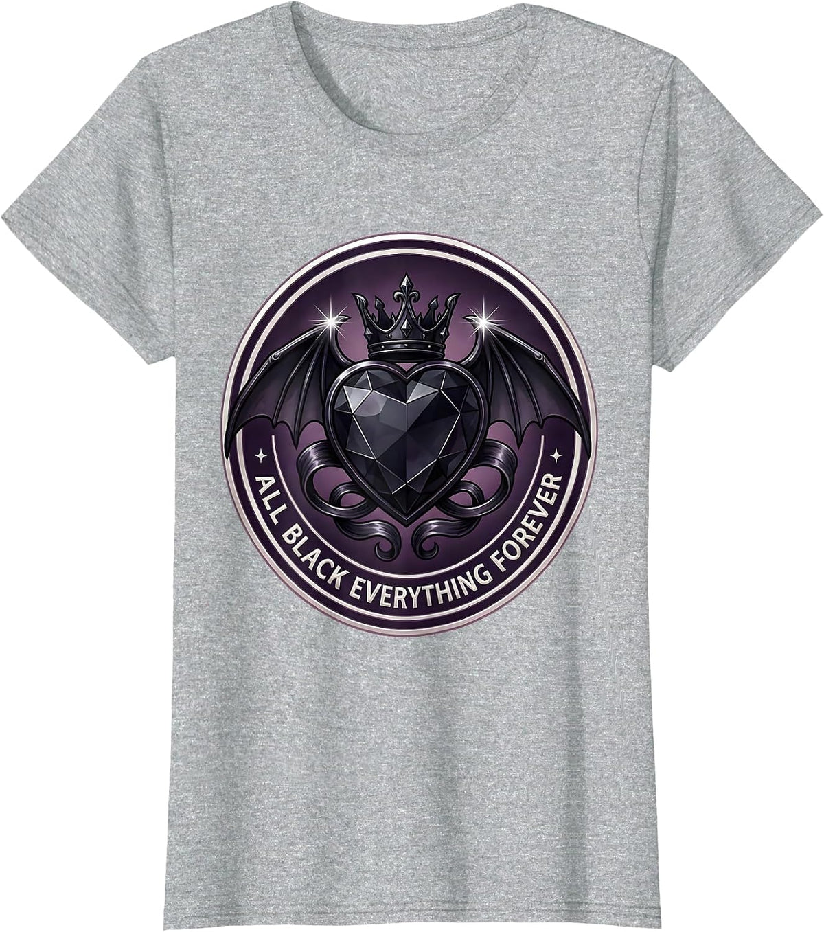All Black Everything Forever Goth Dark Aesthetic T-Shirt - Heather Grey