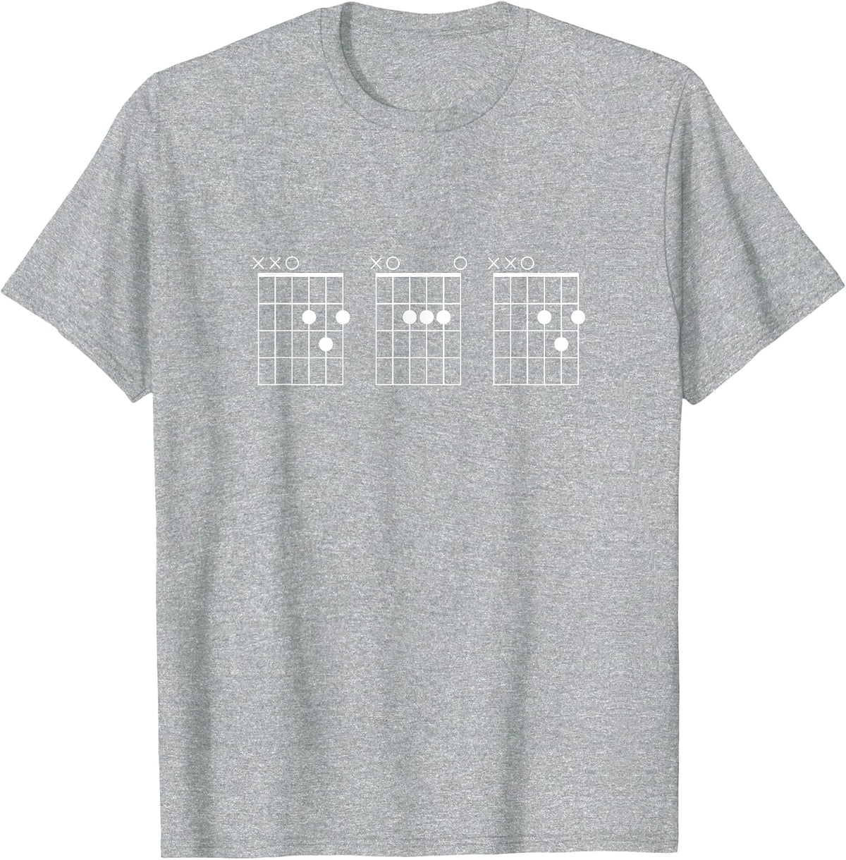 Guitarist Dad Fathers Day Shirt - DAD Guitar Chords T-Shirt - Heather Grey