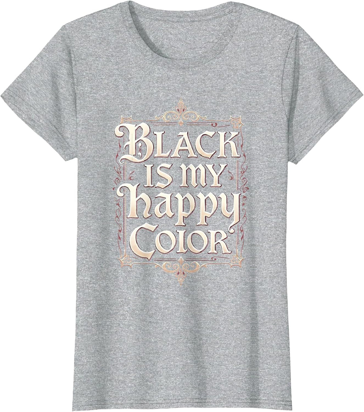 Black Is My Happy Color Goth Dark Aesthetic Design T-Shirt - Heather Grey