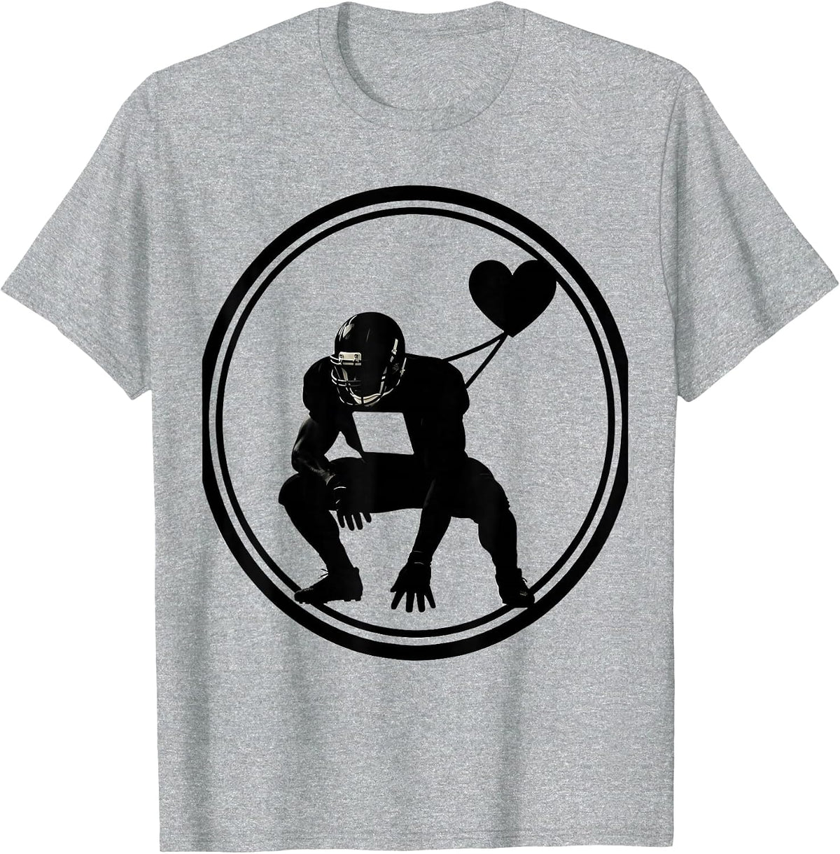 Men's Sealed Offensive Lineman Heart Line Football Mom T-Shirt - Heather Grey