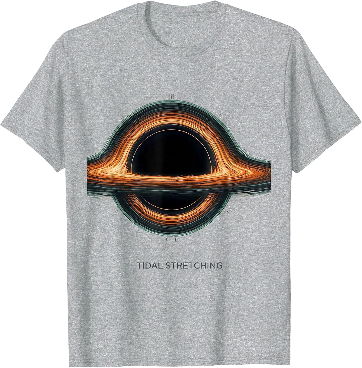 Men's Tidal Stretching Black Hole Astrophysics Science Graphic T-Shirt - Heather Grey