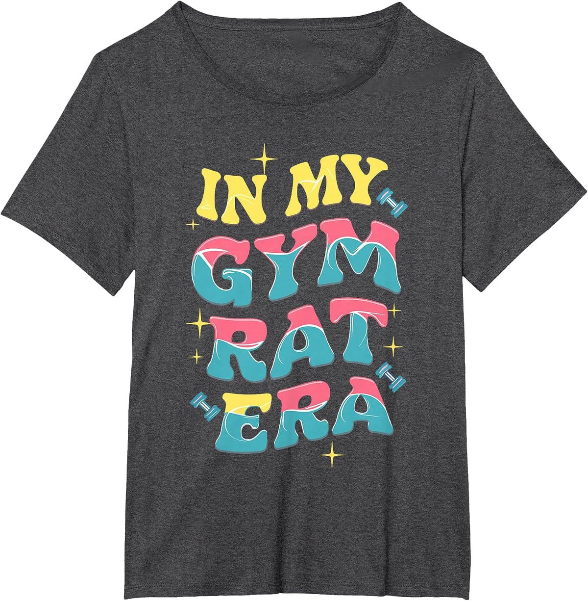 in My Gym Rat Era Groovy Fitness Bodybuilding Workout Womens T-Shirt - Dark Heather Grey