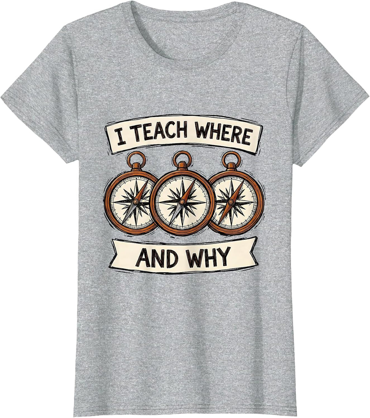 Women's I Teach Where And Why Funny History Teacher Social Studies T-Shirt - Heather Grey
