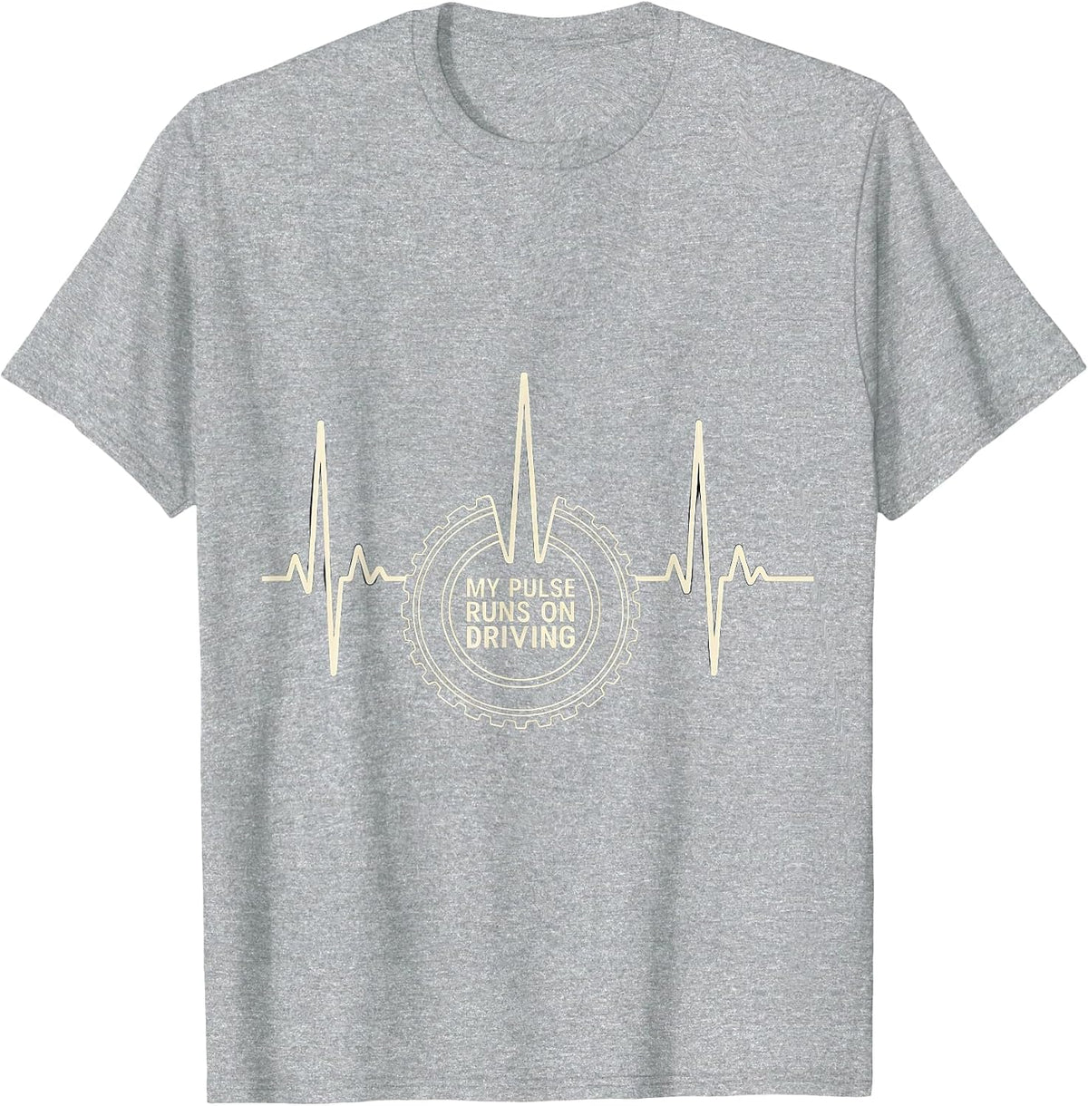 Men's My Pulse Runs On Driving Funny Car Guy Auto Mechanic Humor T-Shirt - Heather Grey