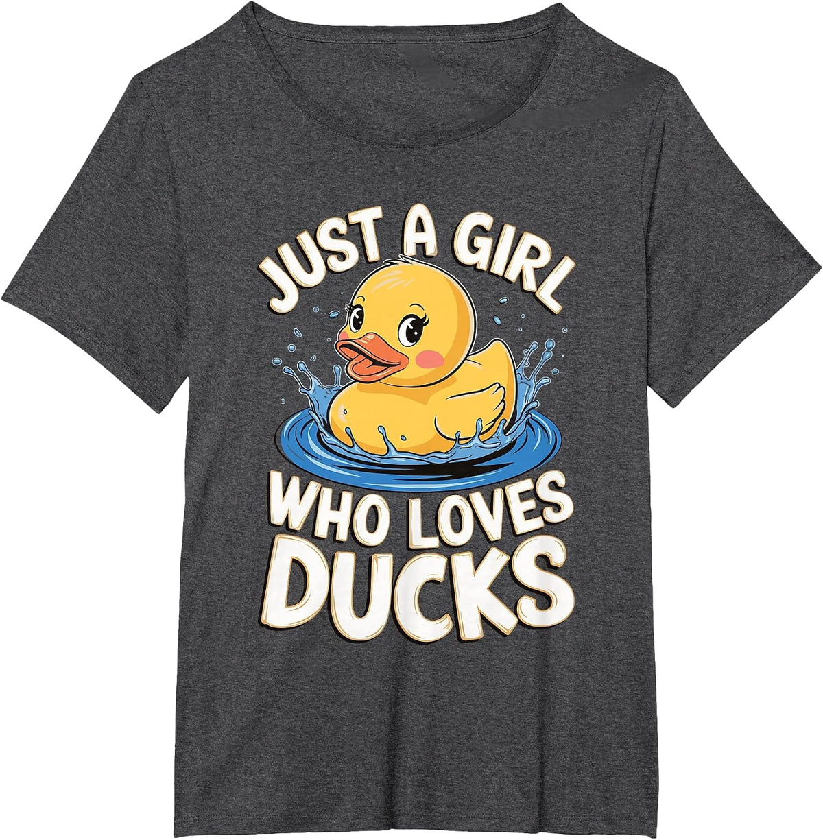 Just a Girl who Loves Ducks Girl T-Shirt - Dark Heather Grey