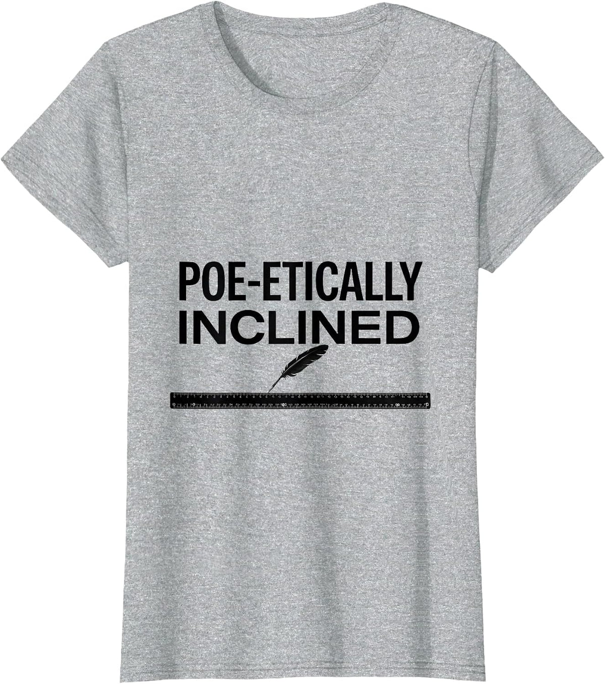 Poe-etically Inclined Literary Humor Edgar Allan Poe Fan T-Shirt - Heather Grey