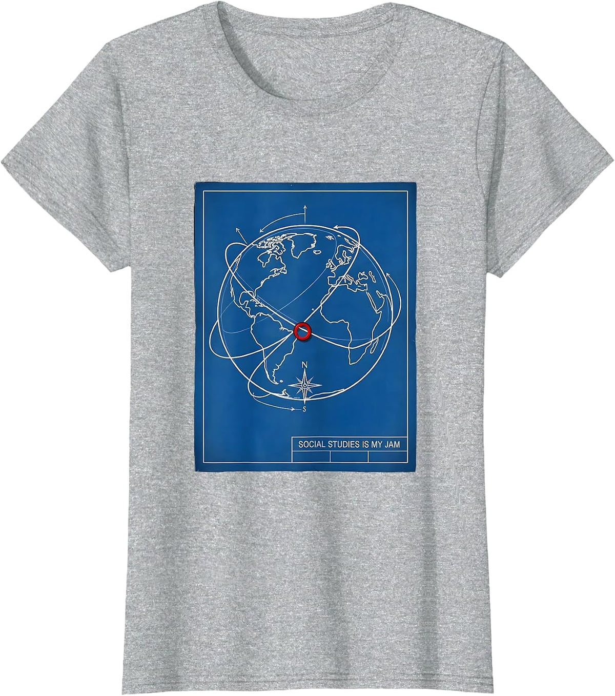 Women's Social Studies Is My Jam Funny Teacher Gift School Humor T-Shirt - Heather Grey