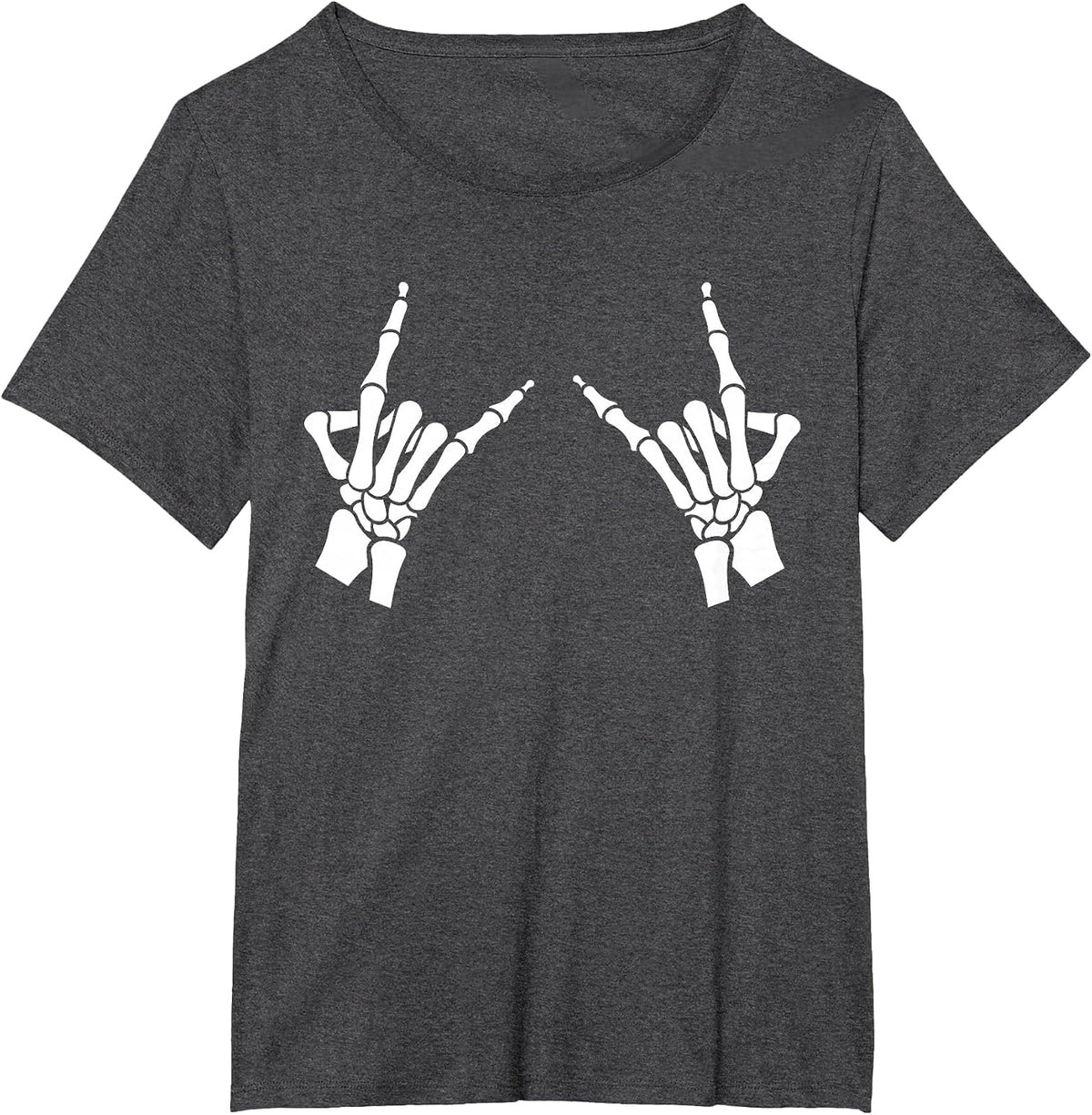 Skeleton Metal Hands T-Shirt Gothic Goth T-Shirt - Dark Heather Grey