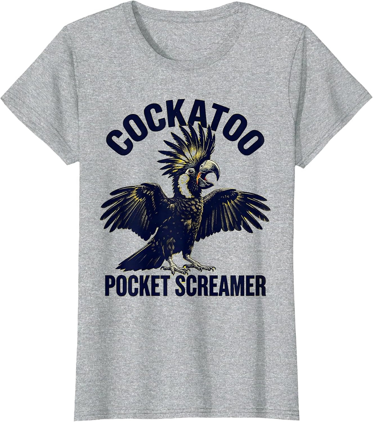 Cockatoo Pocket Screamer Funny Bird Lover Gift T-Shirt - Heather Grey