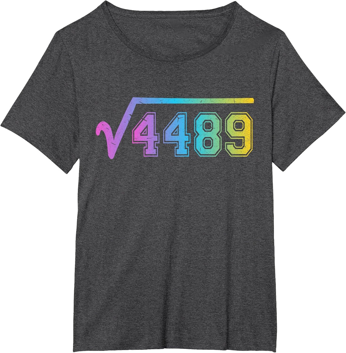 67 Meme Fun Square Root 4489 Teen Six Seven Math Teacher T-Shirt - Dark Heather Grey