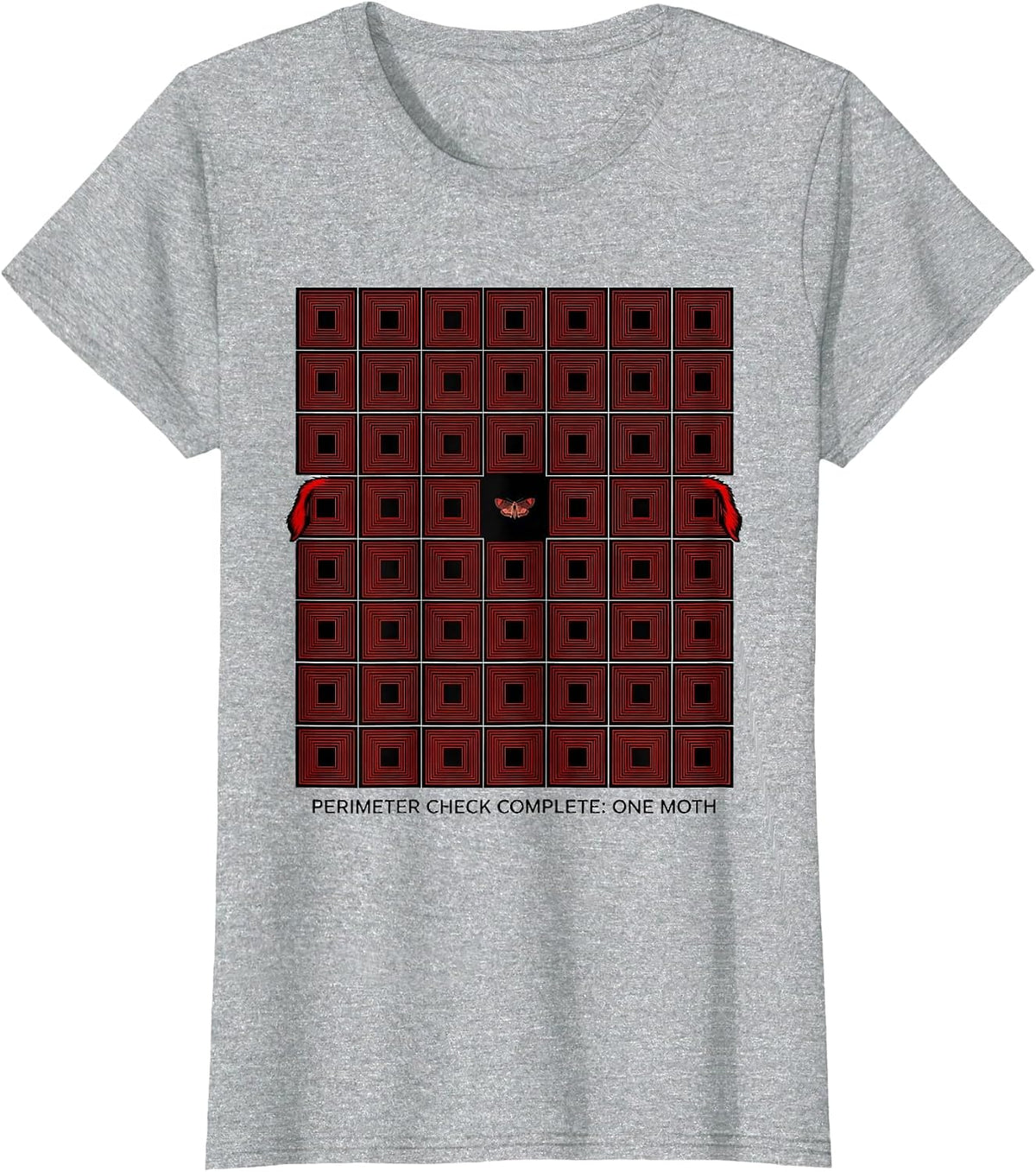 Perimeter Check Complete: One Moth Great Pyrenees Dog Owner T-Shirt - Heather Grey