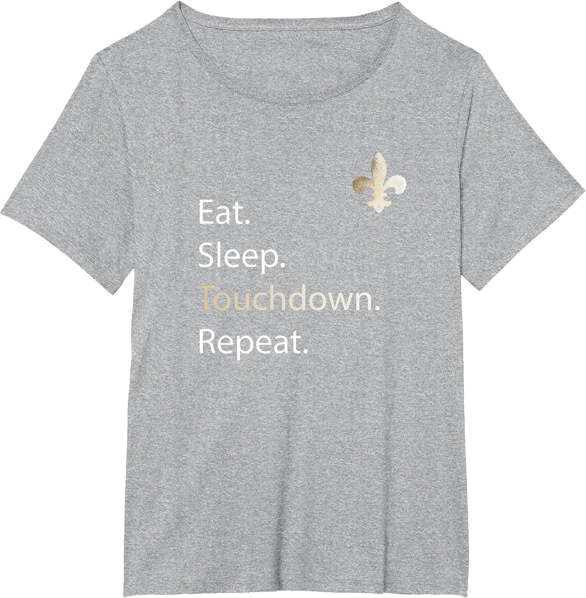 New Orleans Tees: Eat Sleep Repeat T-Shirt Merchandise T-Shirt - Heather Grey