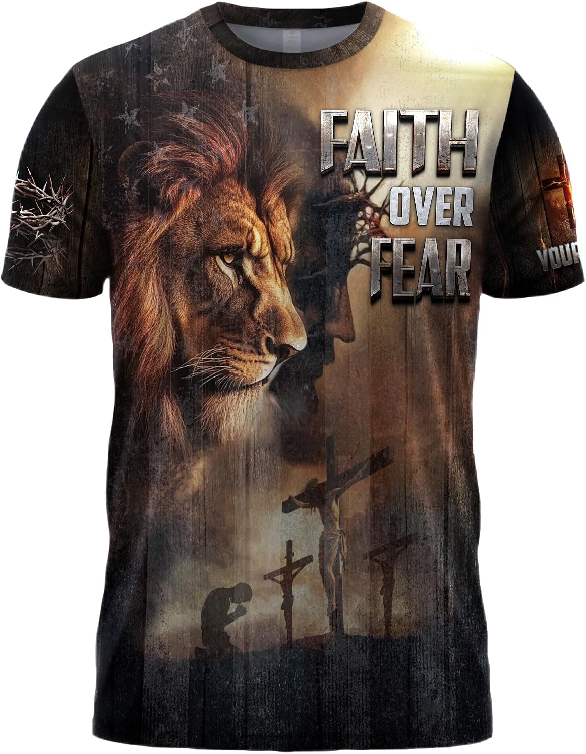 Custom Faith Over Fear Shirt, Christian Shirts for Men, Cross Shirt, Faith Shirts for Men, Jesus Tshirt - Ds 1
