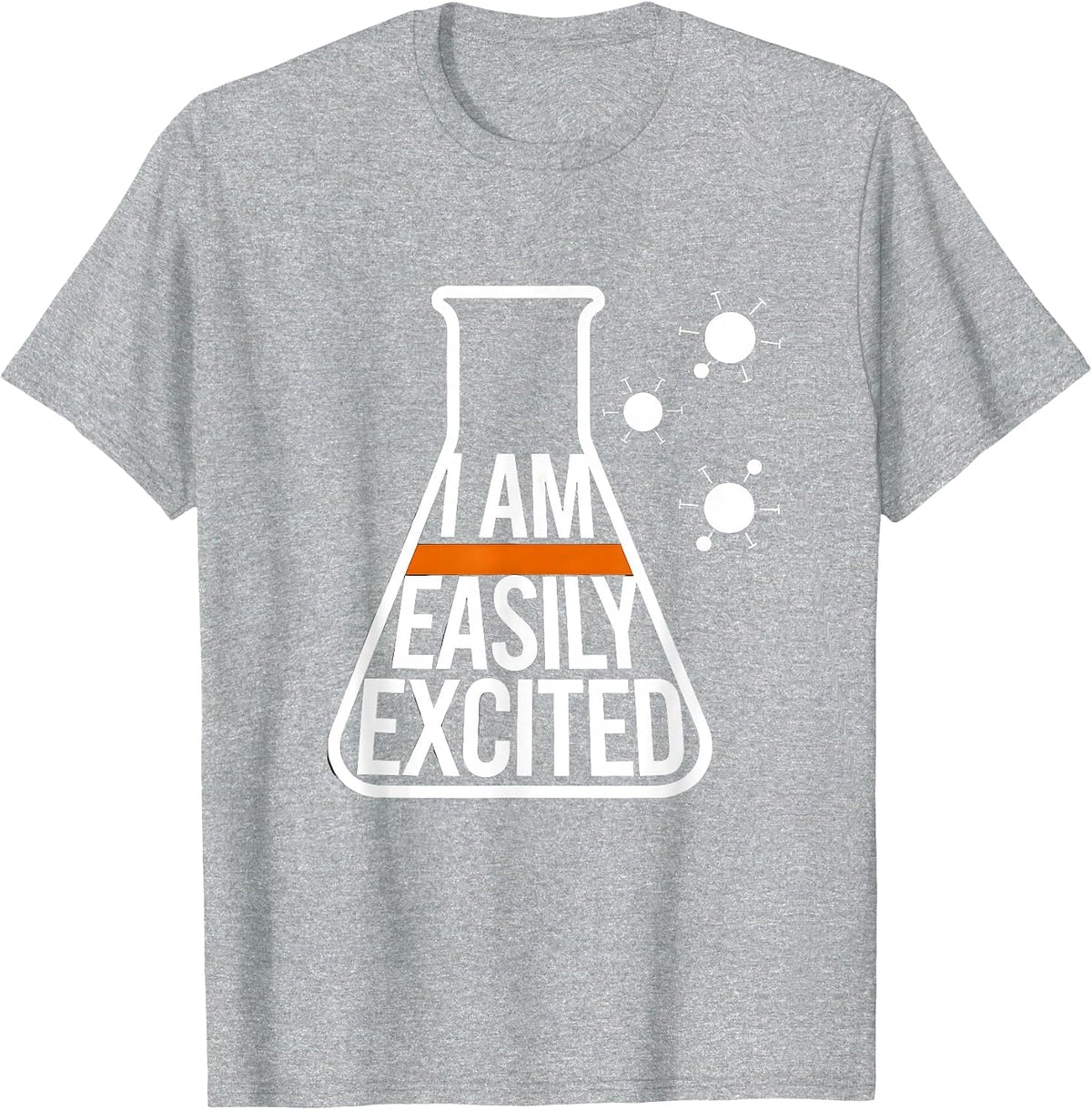 Men's I Am Easily Excited Brutalist Chemistry Nerd Humor Science T-Shirt - Heather Grey