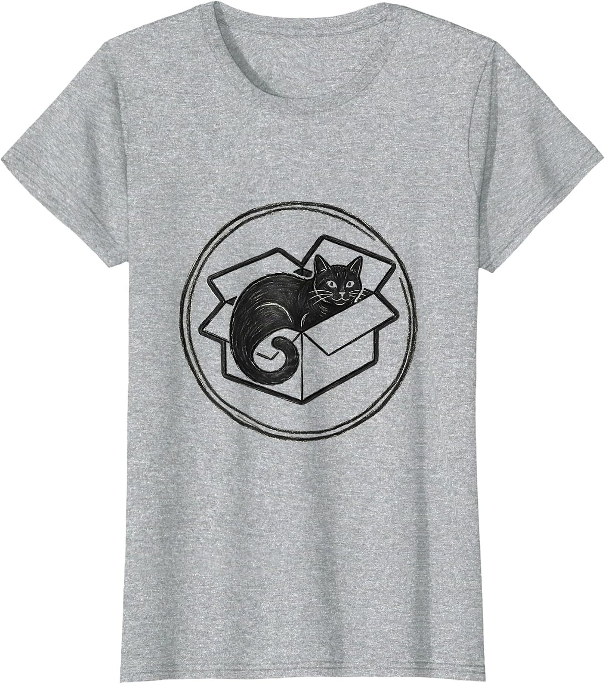 Women's Cat Quantum Physics Paradox Funny Science Geek T-Shirt - Heather Grey