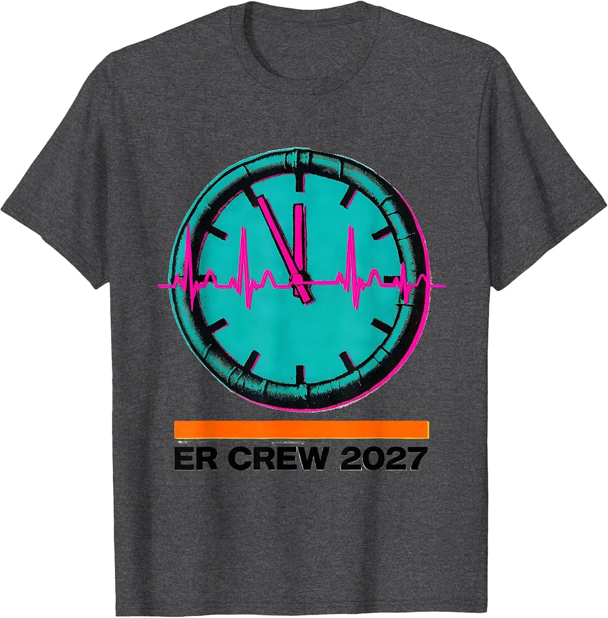 Men's ER Crew 2027 Funny Nurse Crew New Years Eve Party T-Shirt - Dark Heather Grey