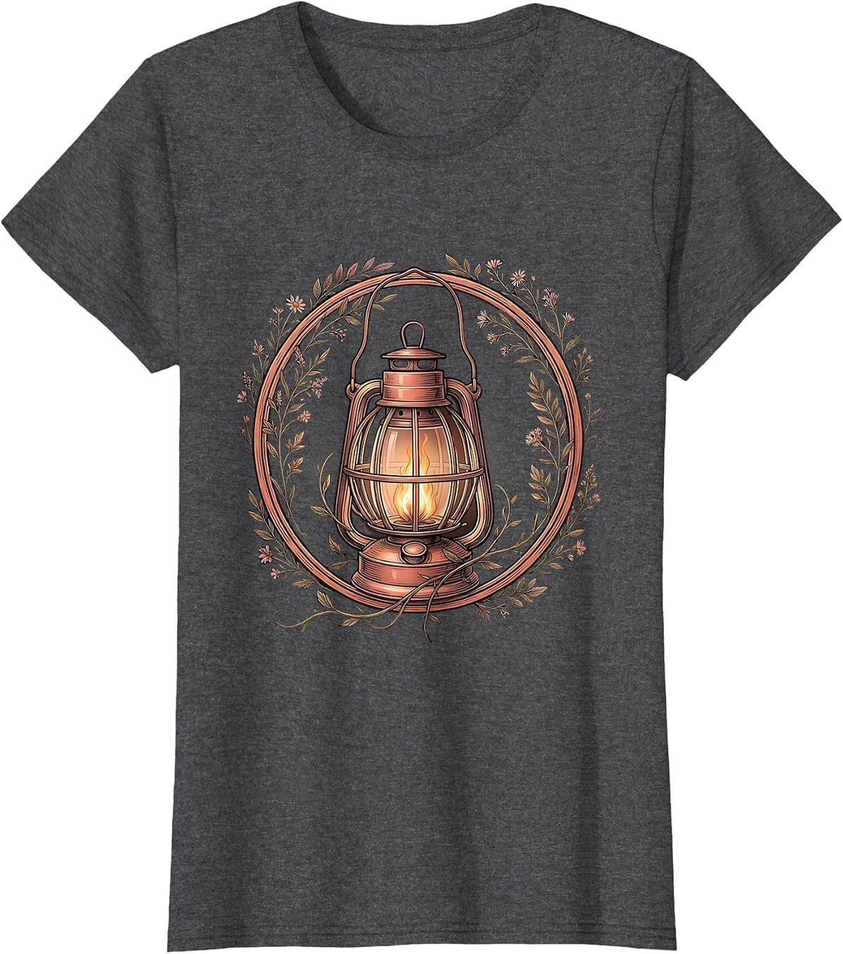 Women's Lantern In The Dark Faith Over Fear Graphic T-Shirt - Dark Heather Grey