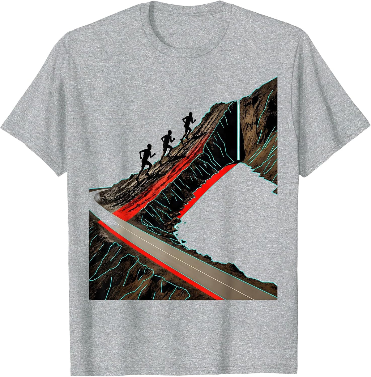 Men's Cross Country Runner Team Pride Track And Field T-Shirt - Heather Grey