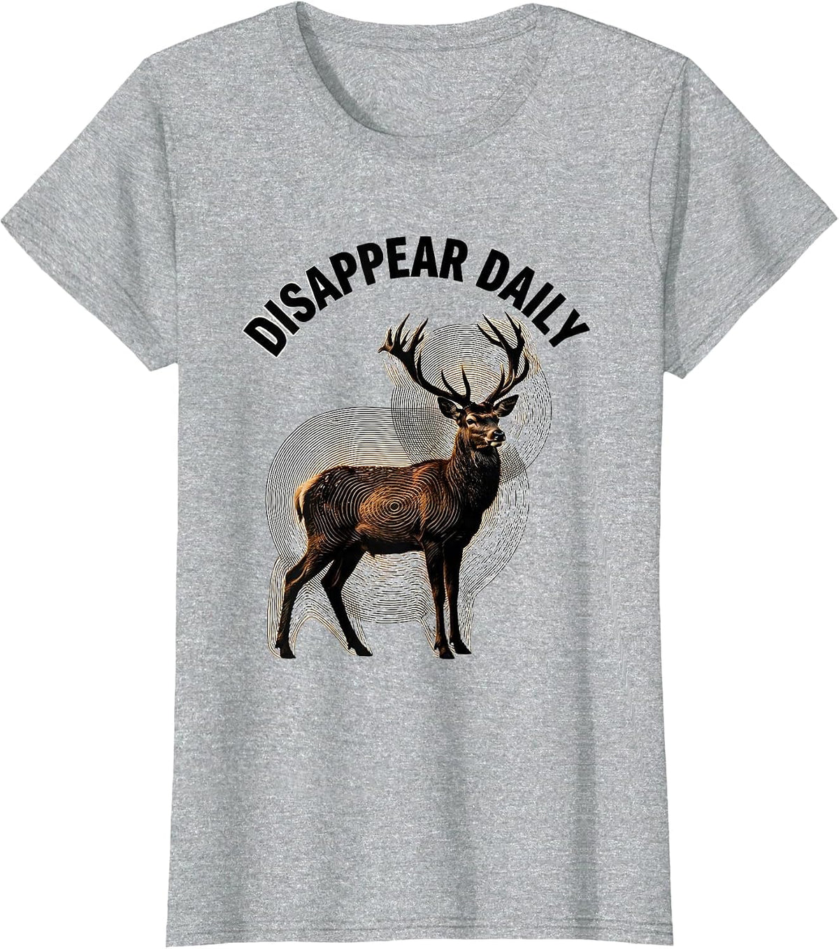 Women's Disappear Daily Bottomland Camo Hunting Design T-Shirt - Heather Grey