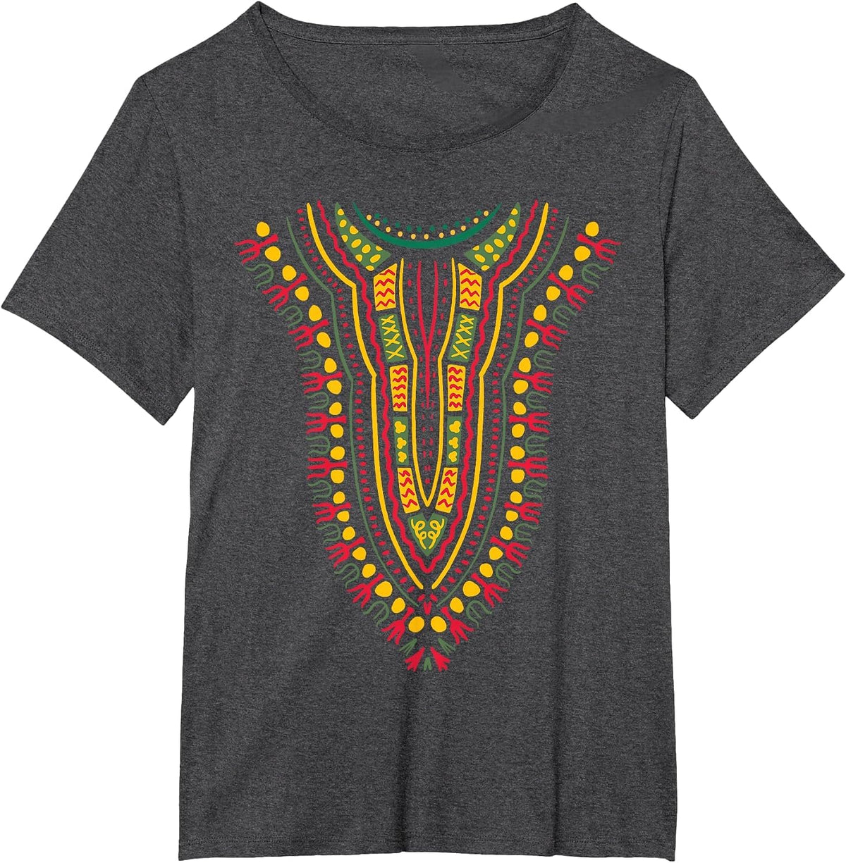 Dashiki Print Kente Ethnic African Pride for Kids Boys Girls T-Shirt - Dark Heather Grey