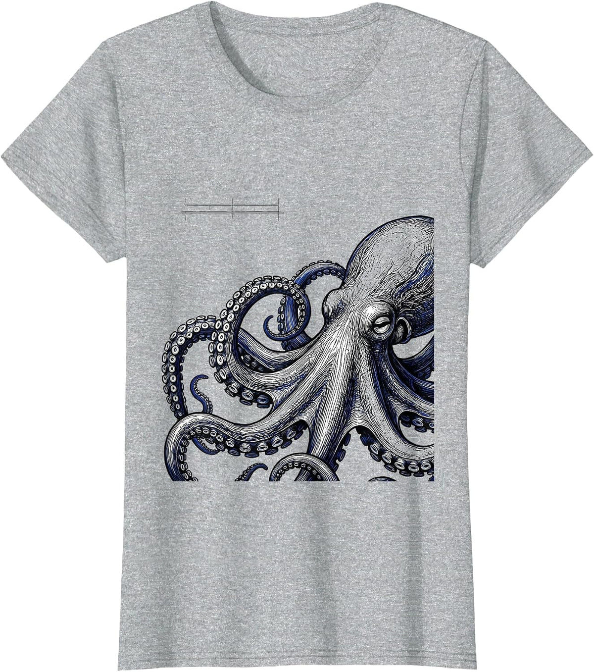 Women's Octopus Specimen Vintage Ocean Animal Art T-Shirt - Heather Grey