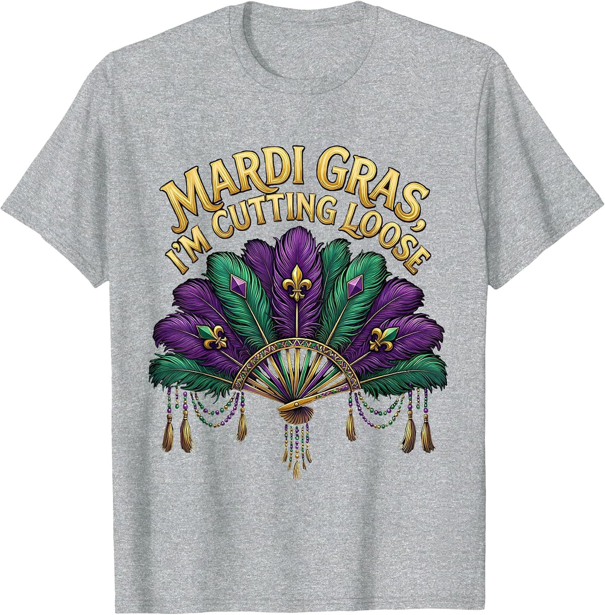 Men's Mardi Gras, I’m Cutting Loose Festive Carnival Party Humor T-Shirt - Heather Grey