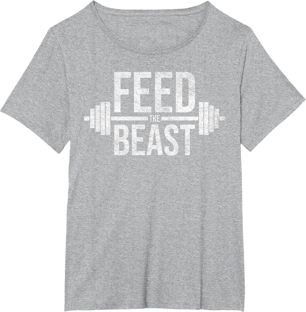 Feed THE Beast Mass GAIN Muscle Building Gym Workout T-Shirt - Heather Grey