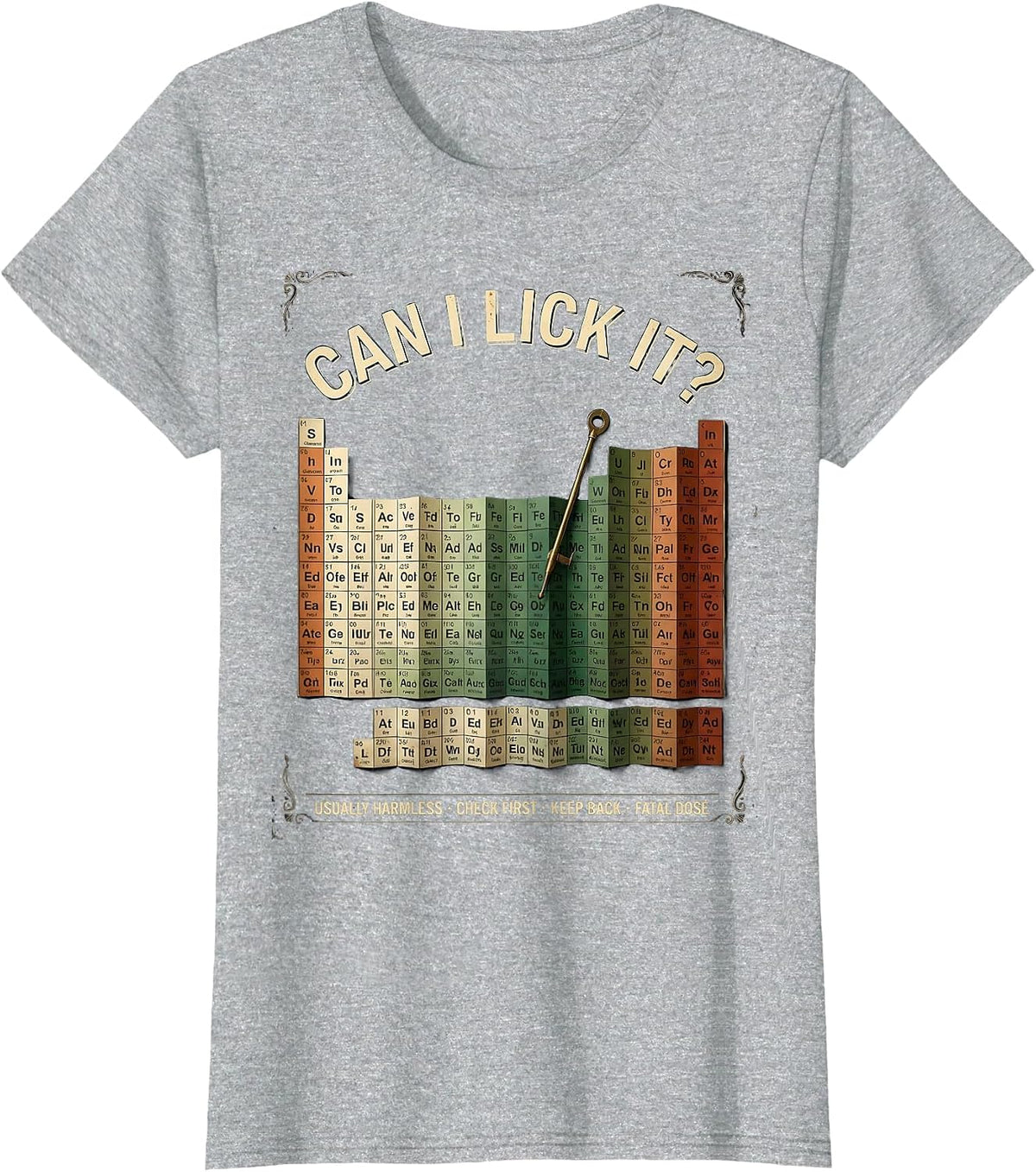 Can I Lick It Funny Periodic Table Science Teacher Gift T-Shirt - Heather Grey