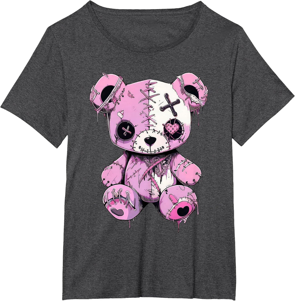 Pastel Goth Design Graphic Women Men Anime Kawaii T-Shirt - Dark Heather Grey