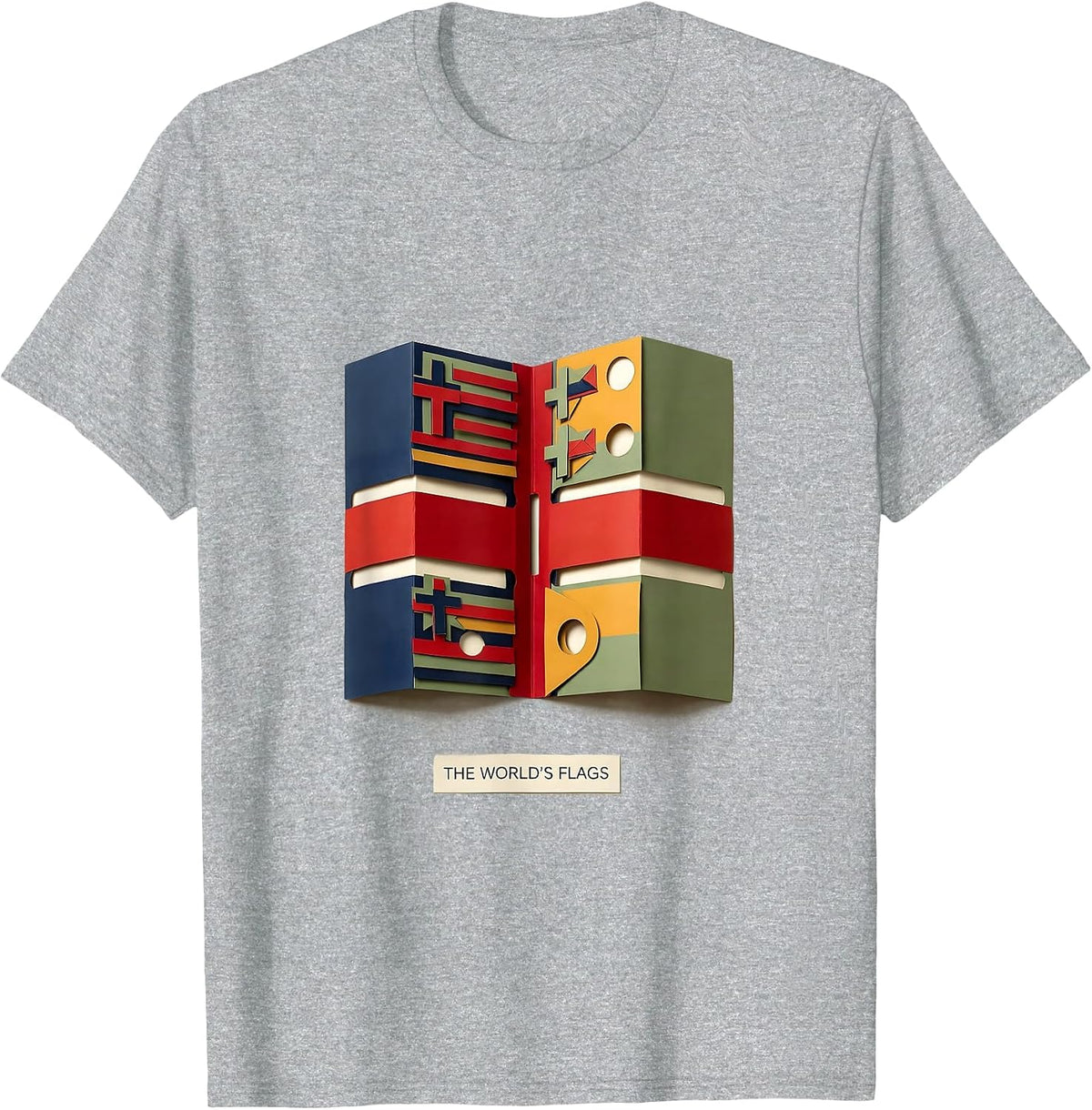 Men's The World's Flags Geography Lover World Traveler National T-Shirt - Heather Grey