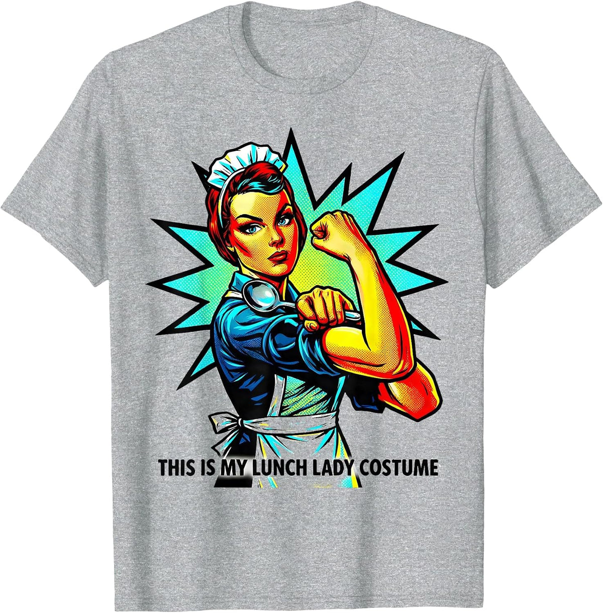 Men's This Is My Lunch Lady Costume Funny Halloween School Staff T-Shirt - Heather Grey