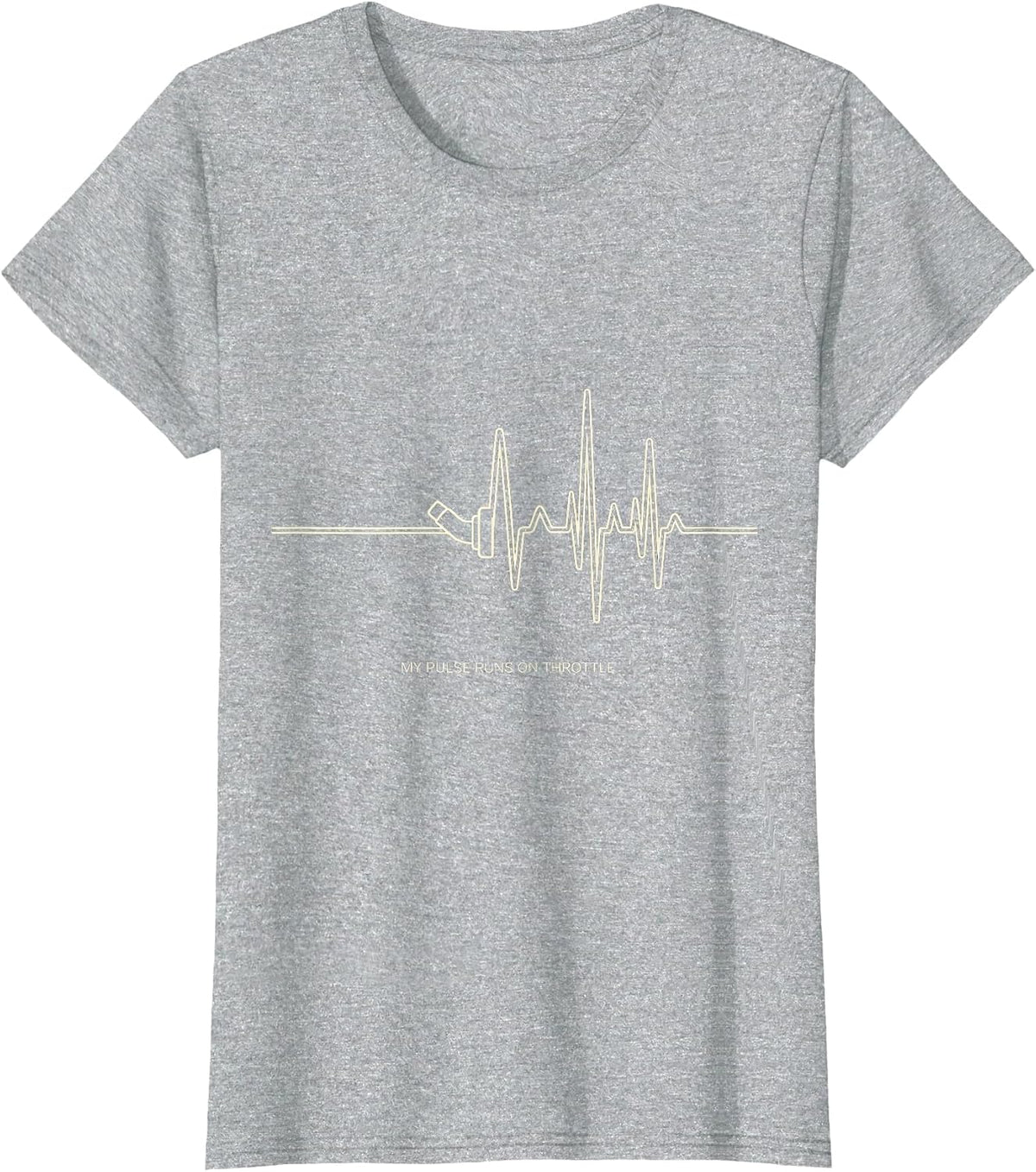 My Pulse Runs On Throttle Funny Car Guy Auto Mechanic Humor T-Shirt - Heather Grey