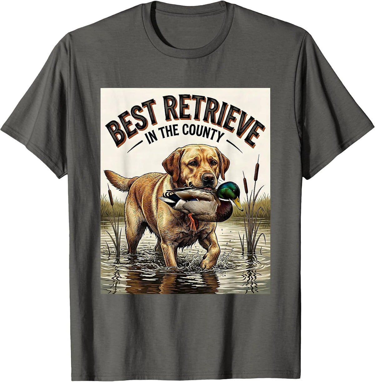 Men's Best Retrieve In The County Labrador Hunting Dog Southern T-Shirt - Asphalt Grey