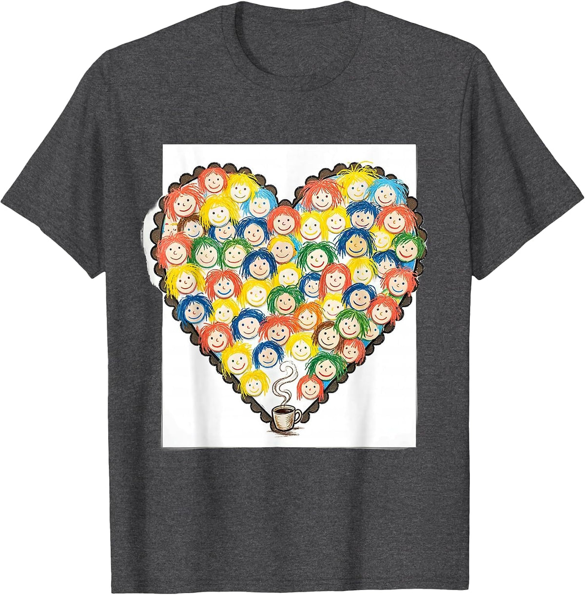 Men's Kid Core Classroom Bulletin Board Teacher Valentine Humor T-Shirt - Dark Heather Grey
