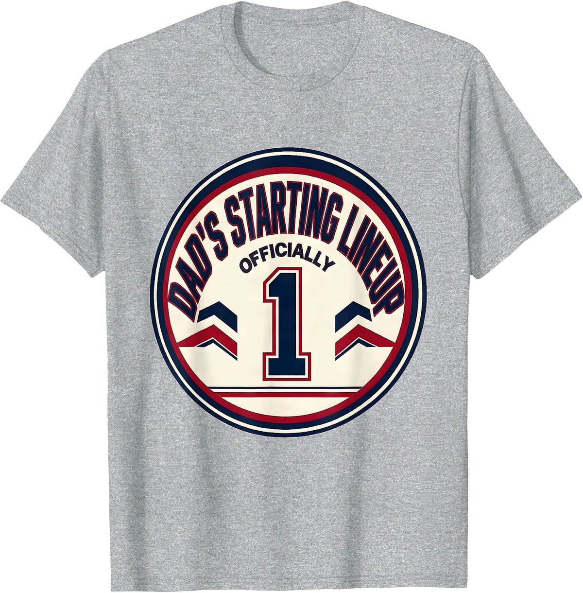 Men's Officially Dad's Starting Lineup Funny Dad Gift Birthday T-Shirt - Heather Grey