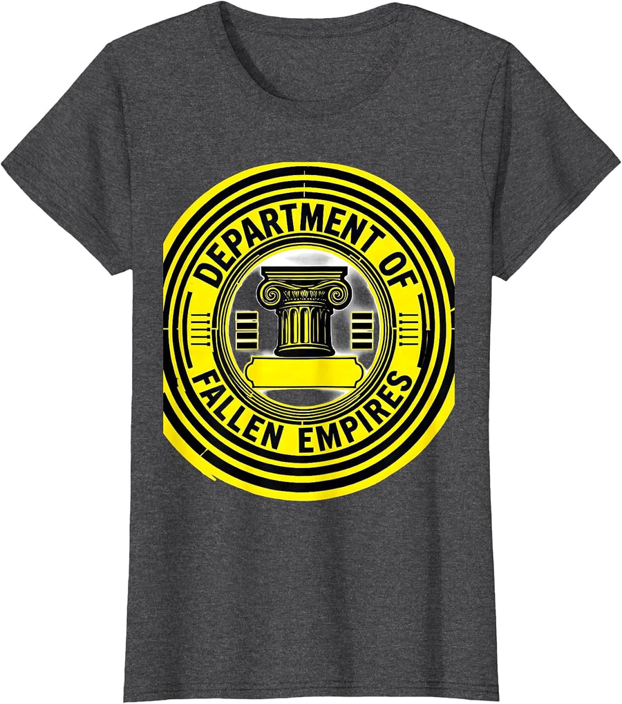 Women's Department Of Fallen Empires Funny History Teacher Back T-Shirt - Dark Heather Grey