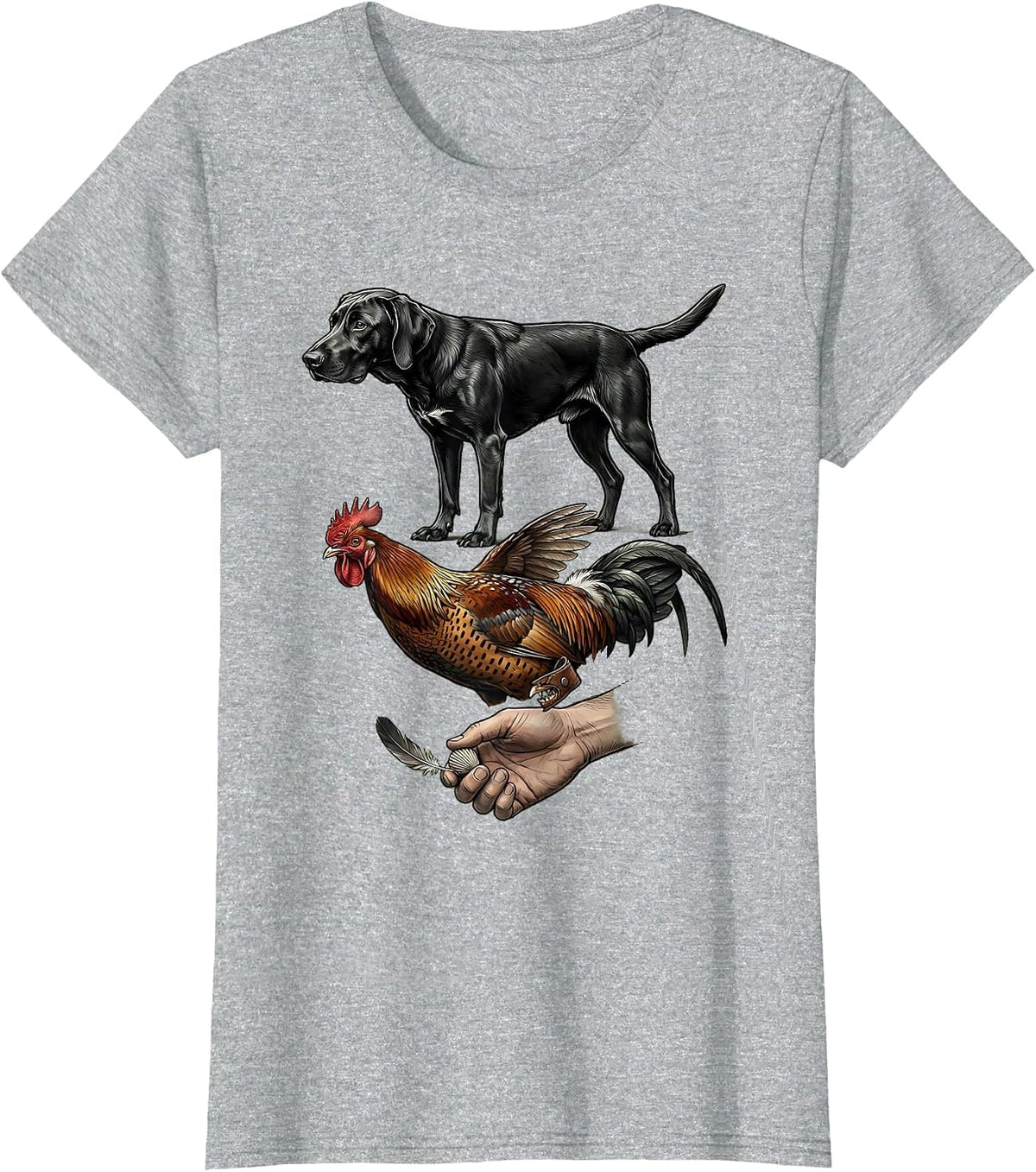 Pheasant Hunting Exploded View Technical Hunter Gift T-Shirt - Heather Grey