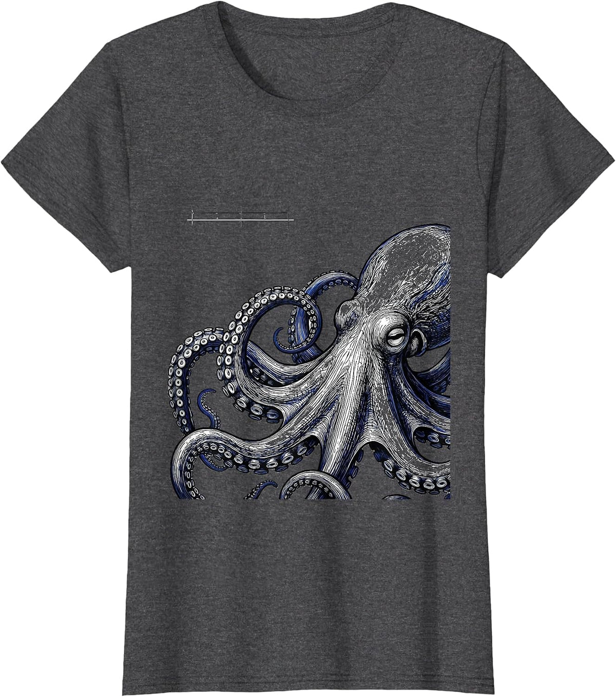 Women's Octopus Specimen Vintage Ocean Animal Art T-Shirt - Dark Heather Grey