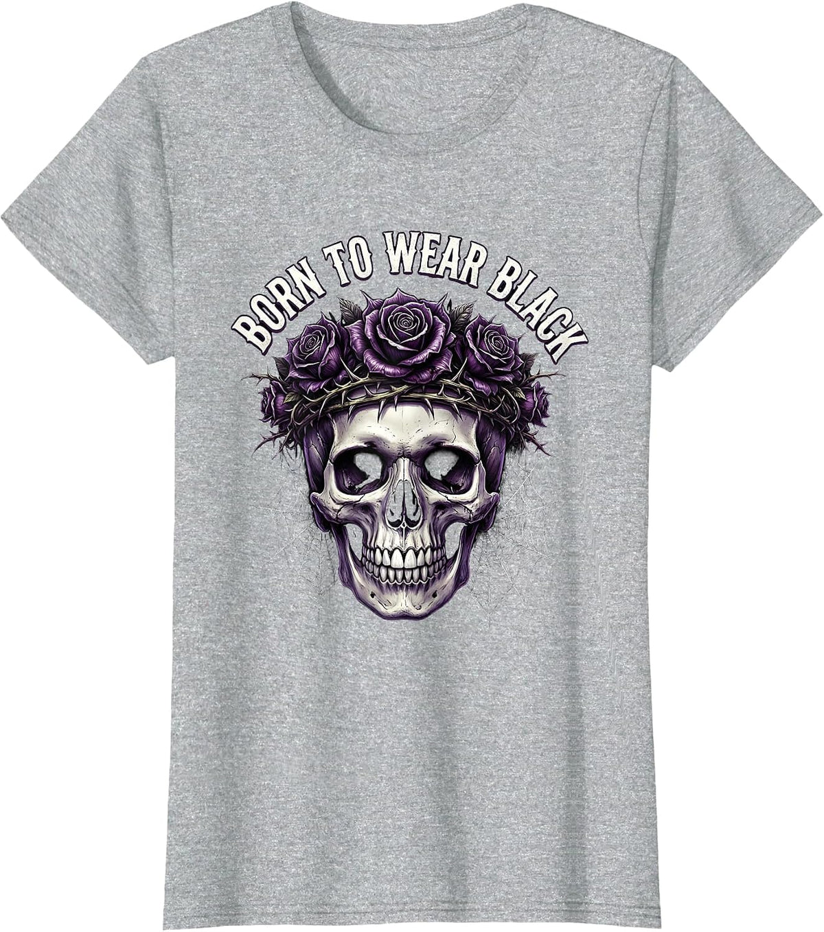 Born to Wear Black Gothic Dark Aesthetic Design T-Shirt - Heather Grey