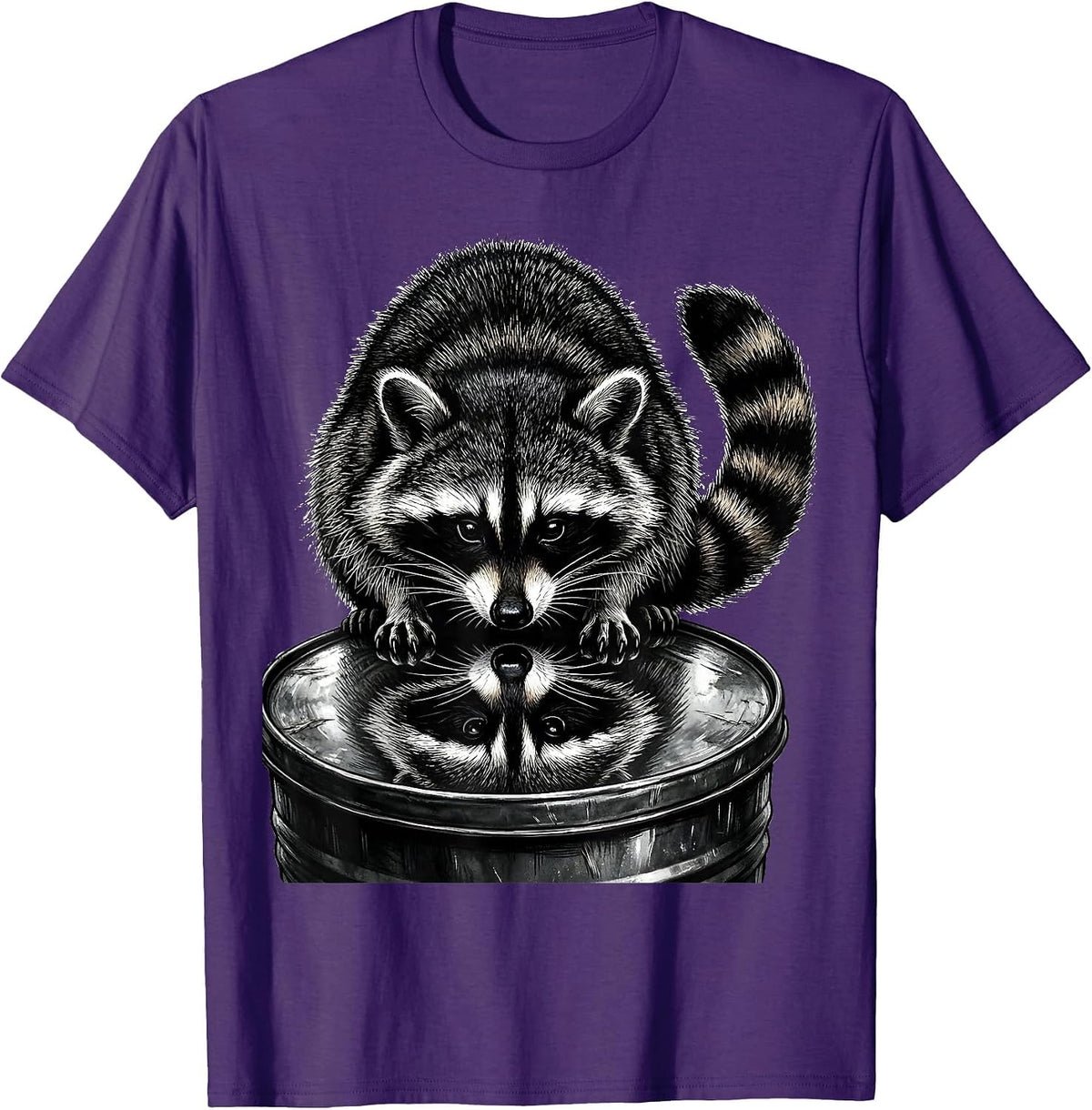 Men's Drunk Raccoon Scratchboard Funny Trash Panda Gag Gift T-Shirt - Purple