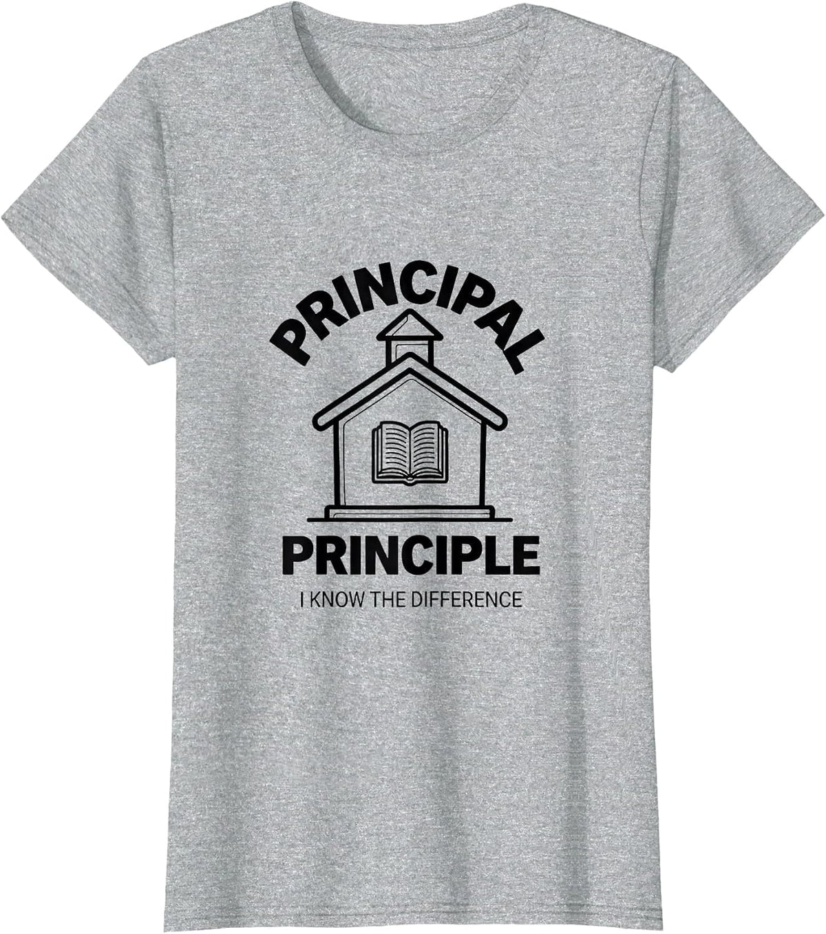 Principal Principle I Know The Difference Funny Grammar T-Shirt - Heather Grey